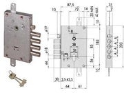 SERRATURA TRIPLICE APPLICARE CON SCROCCO DOPPIA MAPPA BLINDATE 57515  mm.64 DX/SX (57515480)    CISA