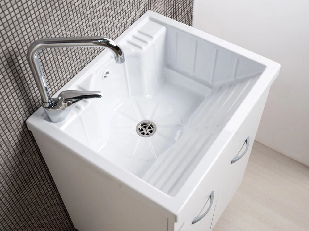 Mobile Lavatoio in ABS 60x60x88 cm 2 Ante Ambrosini Oceano Bianco Opaco