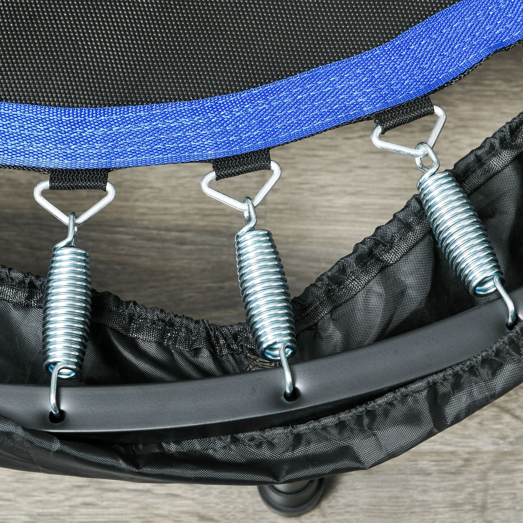 Mini Trampolino Fitness Ø102 cm Regolabile in Altezza Pieghevole con Manubrio Blu