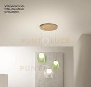 SOSPENSIONE SANTOS 3 LUCI ORO LED 3000K 1590LM 26,5W D.11-14CM SENZA VETRI
