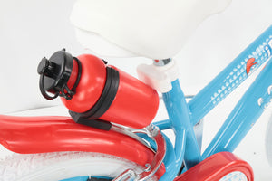 Bicicletta per Bambini 14" MTB a 2 Freni e Stabilizzatori Puffi Azzurro e Rosso