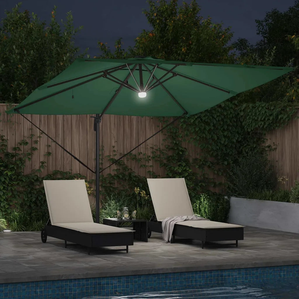Parasole Roma-Ombrellone da giardino Verde 286 x 284 x 270 cm Alluminio e Poliestere