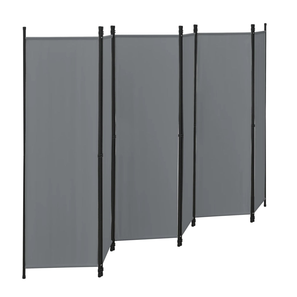 Schermo divisorio per la privacy a 6 pannelli 171 x 300 cm grigio scuro 03_0008068