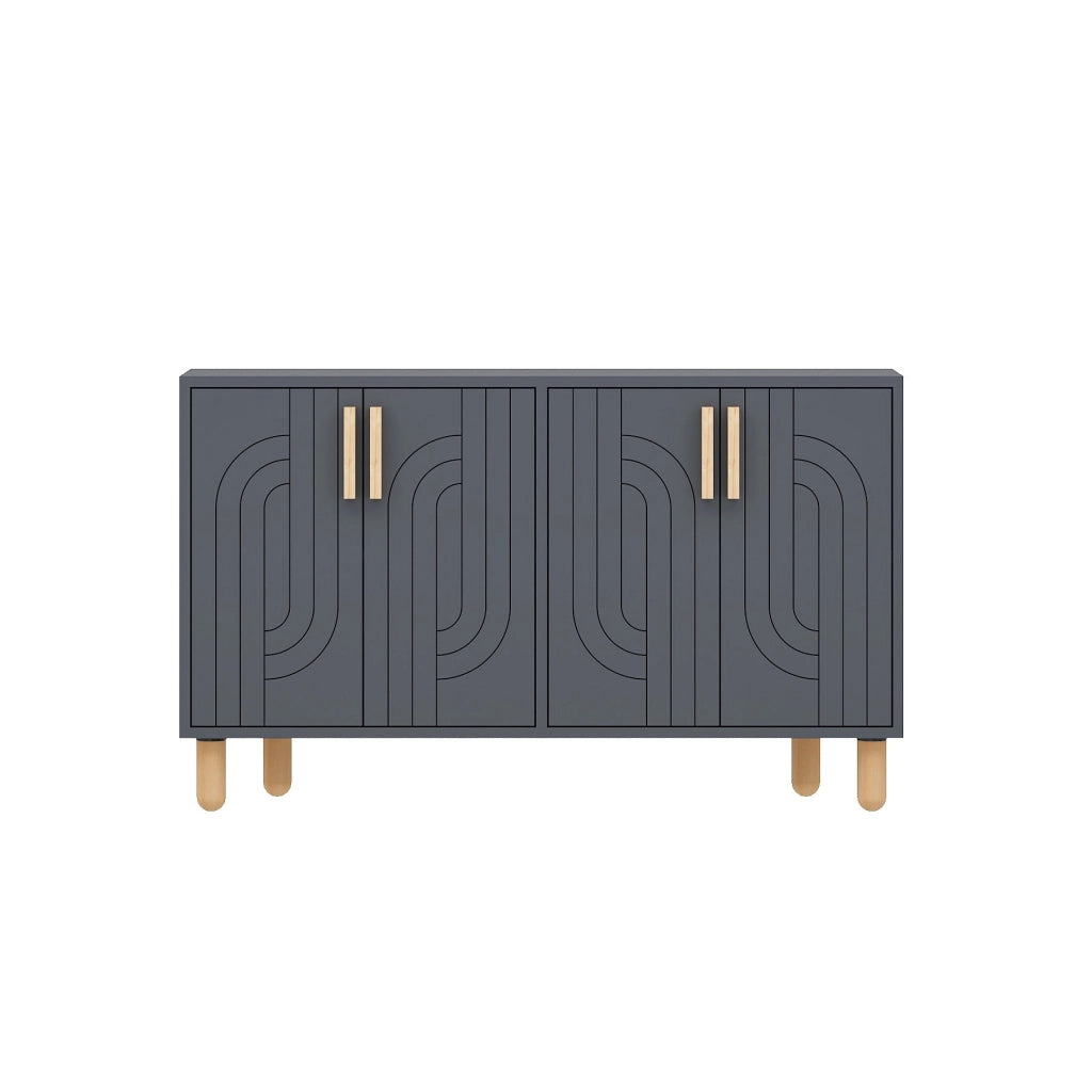 Credenza in legno "Rodney" - 120 x 30 x 74 cm - Grigio antracite