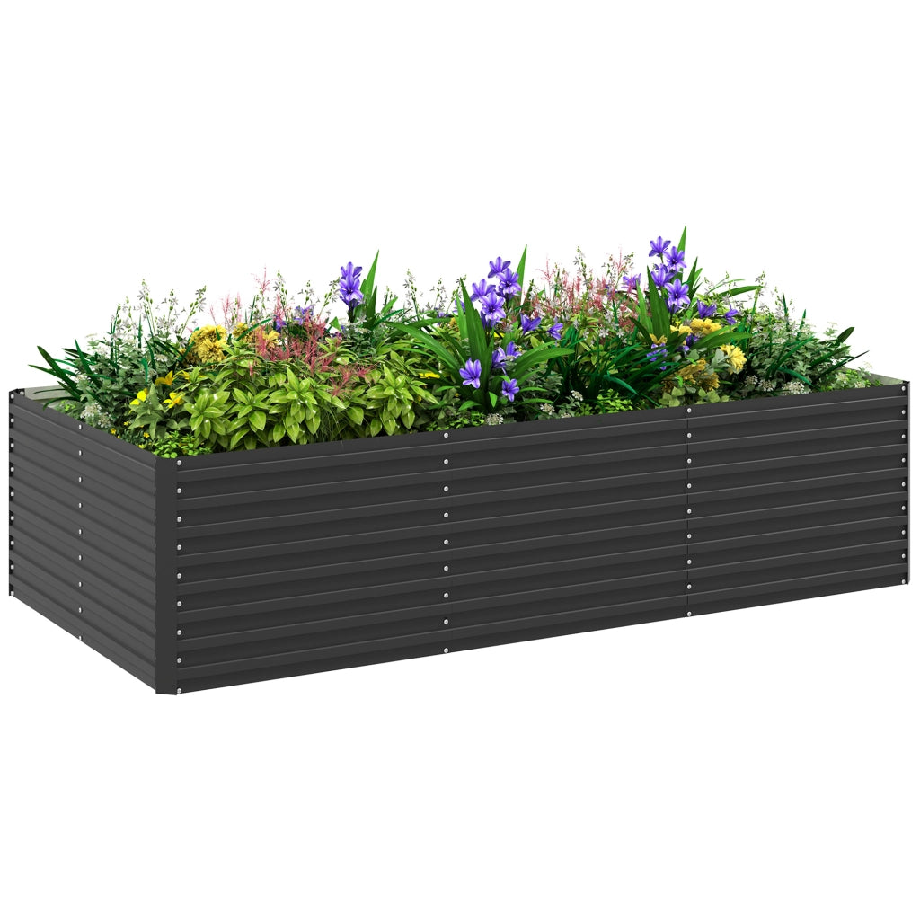 Fioriera Rialzata Rettangolare per Giardino ¨C Zephmum ¨C Grigio 240x120x60cm