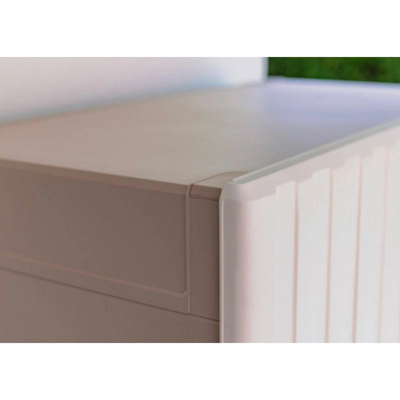 Armadio da Esterno 3 Ripiani 80x45x180H cm in Plastica Keter Groove Alto Sabbia/Beige