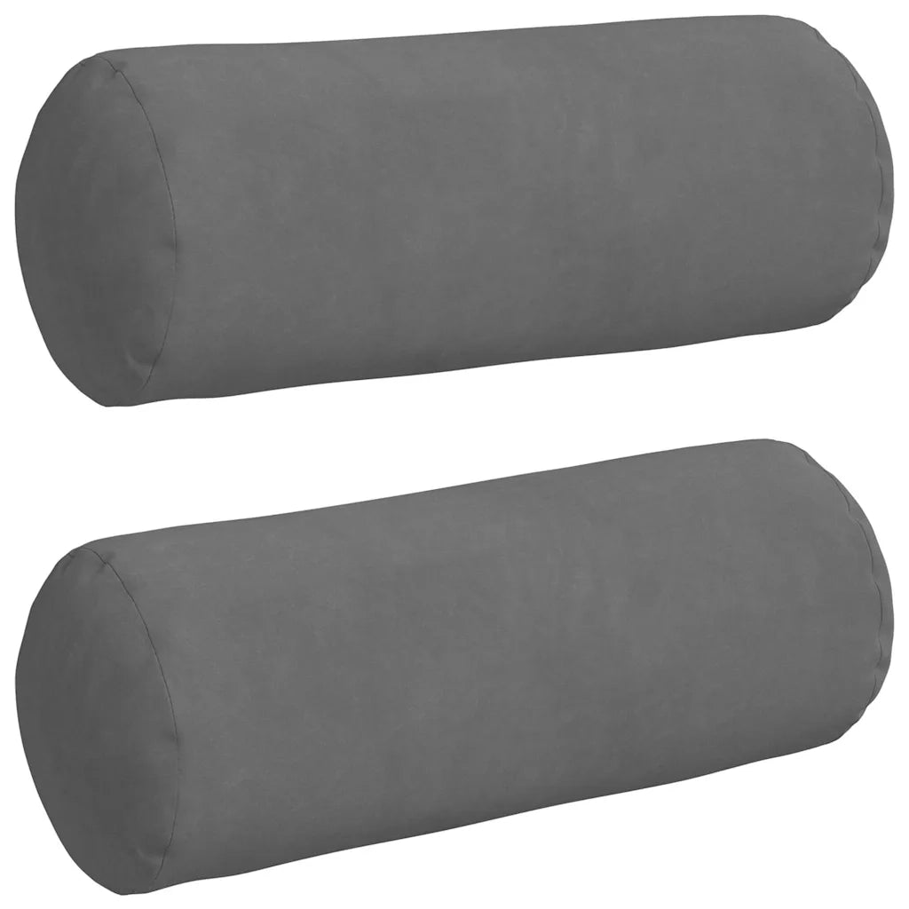 Cuscini a rullo 2 pz | Cuscini per sedie Grigio scuro ? 15 x 40 cm