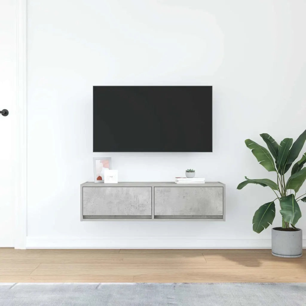 Mobile TV Grigio cemento 100 x 31 x 25,5 cm Legno multistrato 861529