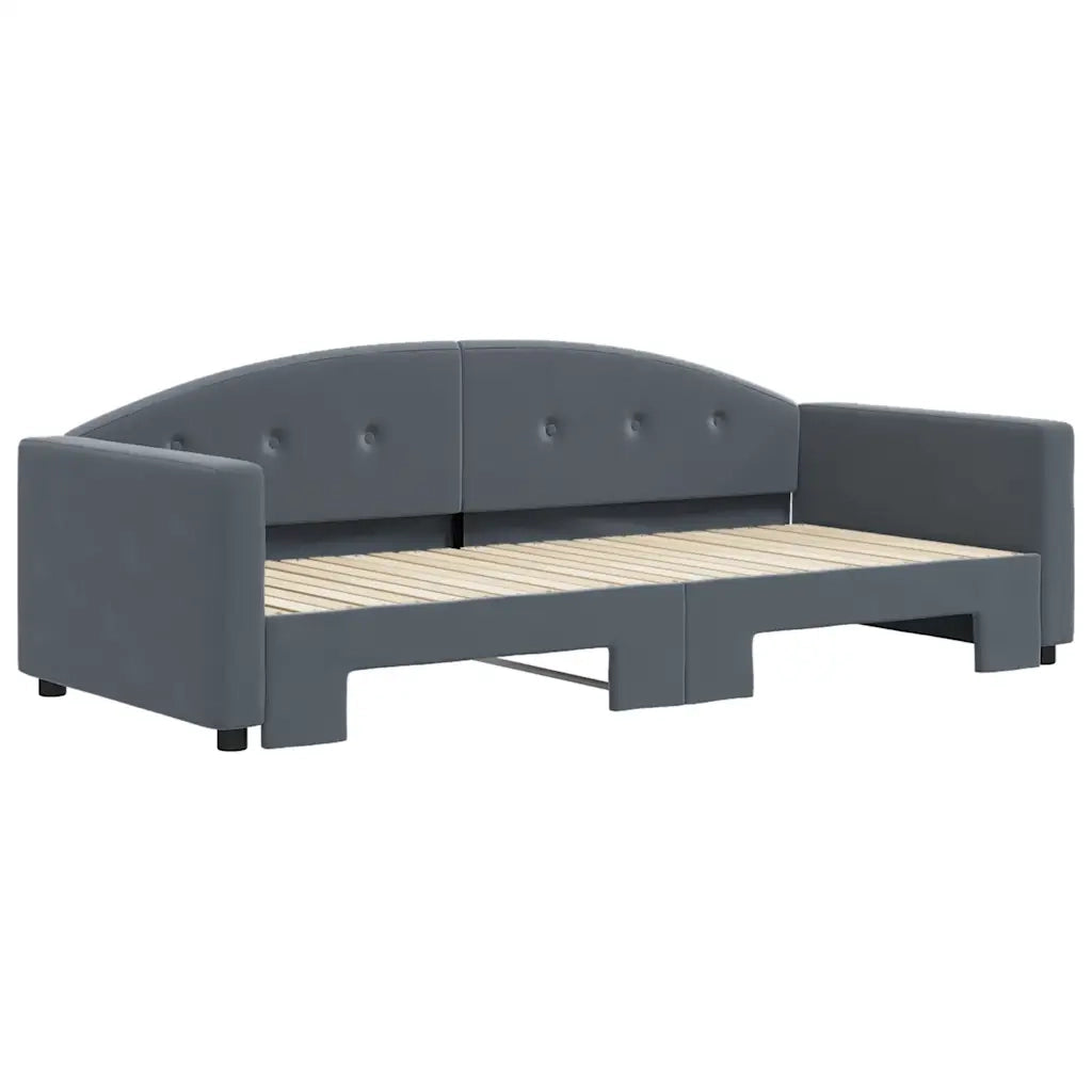 Divano letto | Sof¨¤ letto | Letto singolo Estraibile Grigio Scuro 90x200cm Velluto
