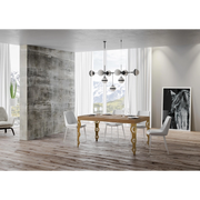 Tavolo allungabile 90x130/234 cm Karamay telaio Oro - Quercia Natura