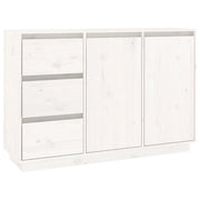 Credenza | Madia | Buffet da pranzo | Armadio da pranzo Bianca 111x34x75 cm in Legno Massello di Pino