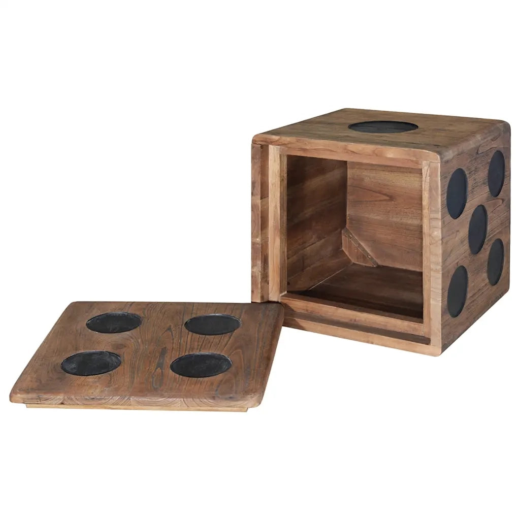 Scatola in Legno Mindi 40x40x40 cm Design a Forma di Dado cod mxl 48642