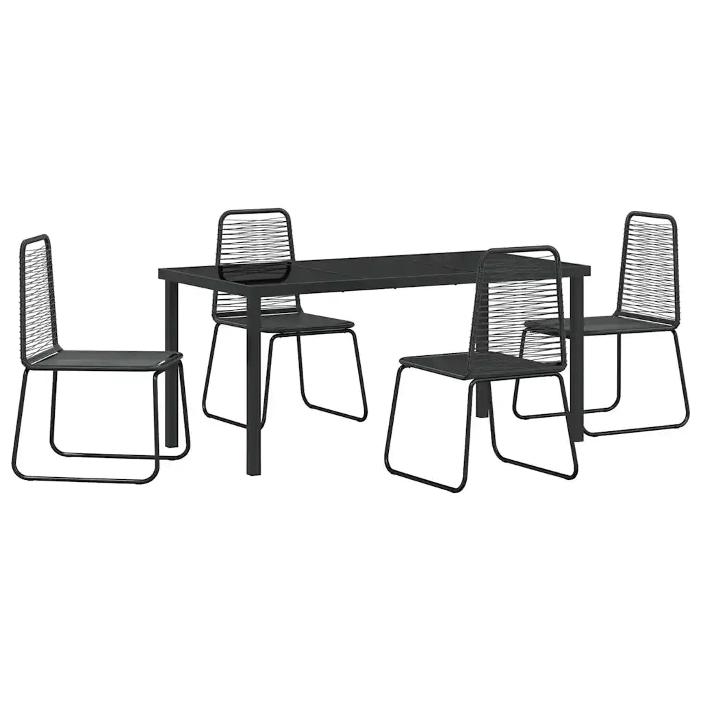 Set da Pranzo per Giardino 5 pcs Nero