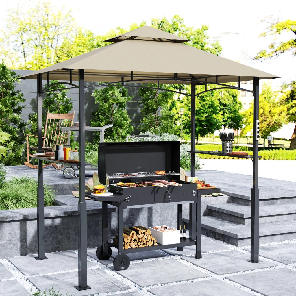 Tendone da giardino a due piani con LED ¨C zephmum ¨C kaki 240x150x250 cm