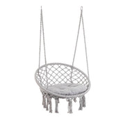 Poltrona Amaca Pensile in Macramé con Cuscino Rotonda - MONTANA