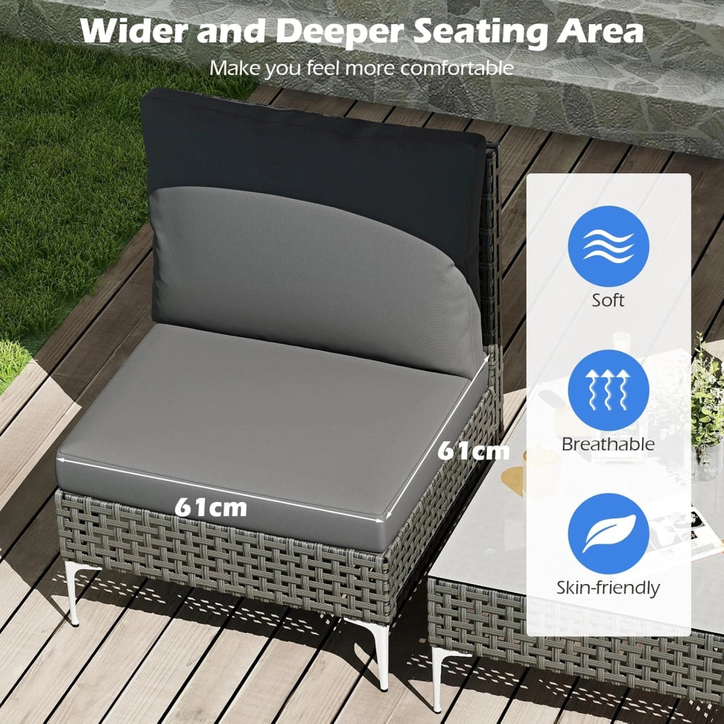 Set di mobili da giardino in rattan, per balconi, balconi, per esterni, per 2 persone, set di mobili per esterni, balcone, set da 2 sedie con tavolo, con cuscino, mobili da esterni, 3 pezzi