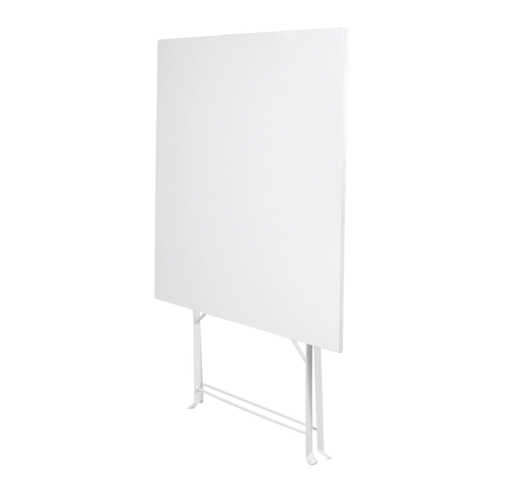 Tavolo pieghevole in metallo bianco, tavolo richiudibile 70x70 cm - Sorrento - TQ08-7.7SOPI