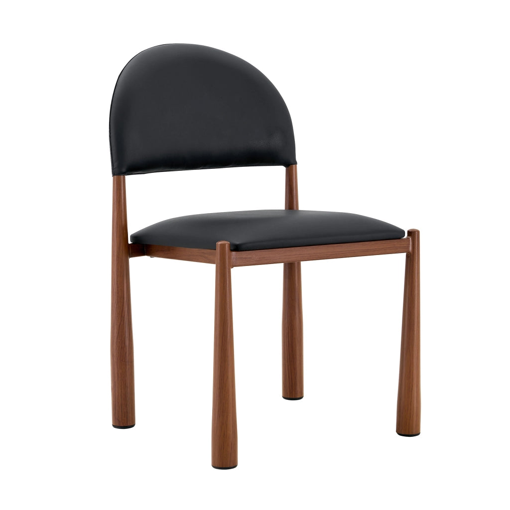 SEDIA da pranzo Set da 2 pezzi 80 cm PU nero con struttura in metallo
