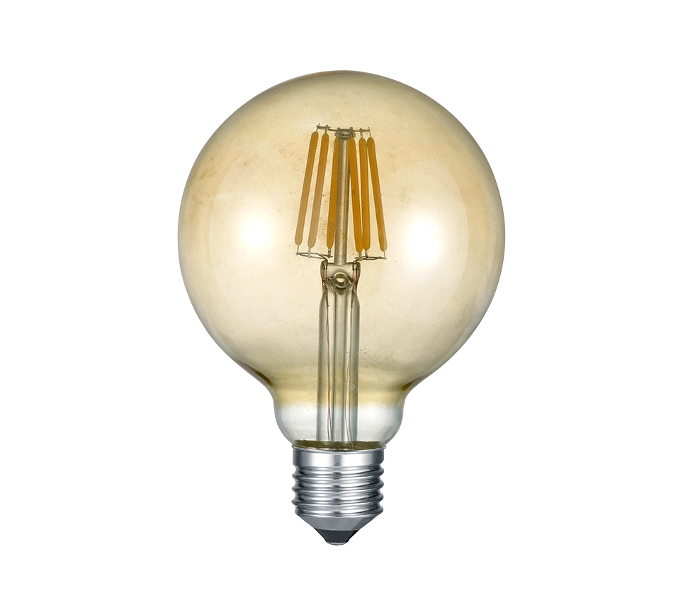 Lampadina Led Wire Ambrata E27 6W Globo GD Trio