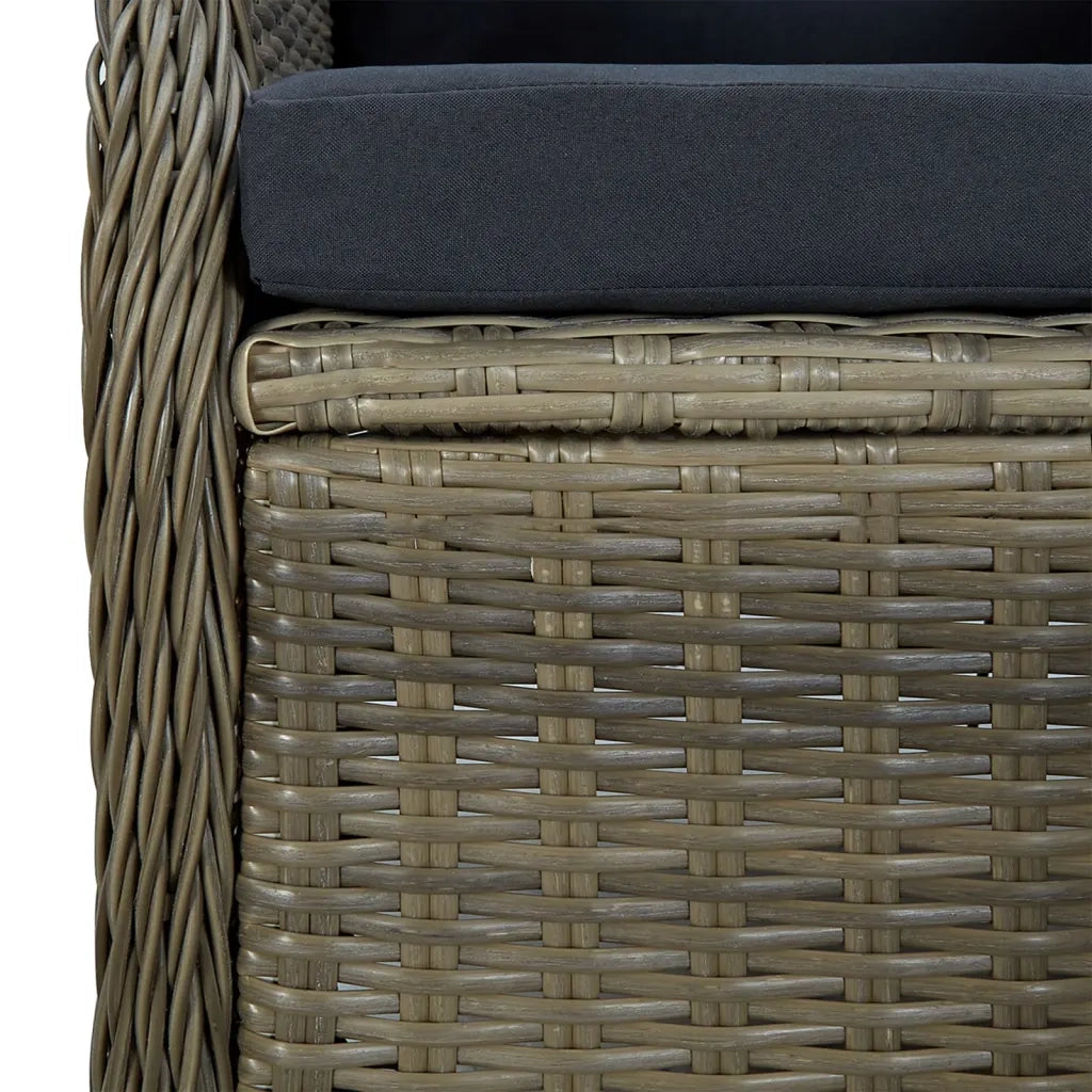 Set da Pranzo da Giardino 5 pz Marrone in Polyrattan cod mxl 43678