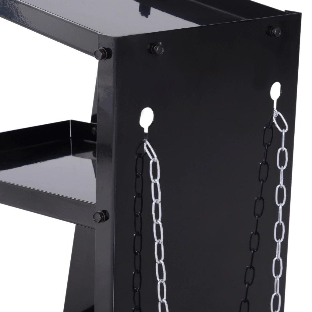 Carrello per saldatura con 3 ripiani e 4 ruote ¨C zephmum ¨C Nero, Acciaio, 71x39x70cm