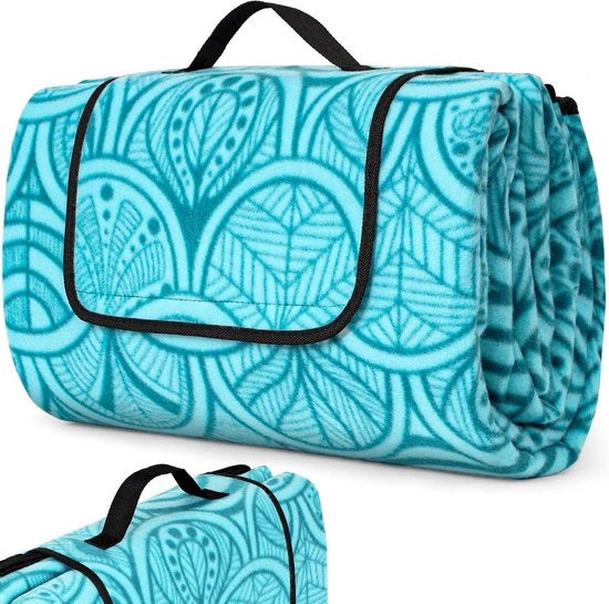 Pannello da picnic acqua resistente – 200 x 200 cm – Dimensioni extra grandi – Pannello da spiaggia all'aperto – Pannello da campeggio XXL – Adatto per 4-6 persone – Con maniglia di trasporto – Campeggio e escursioni