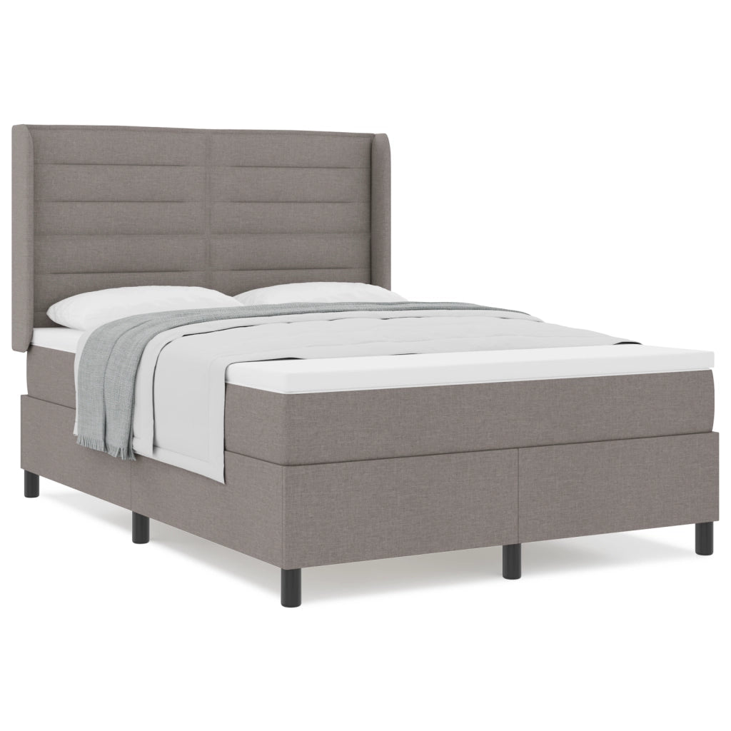 Letto con Materasso Taupe 140x190 cm Tessuto