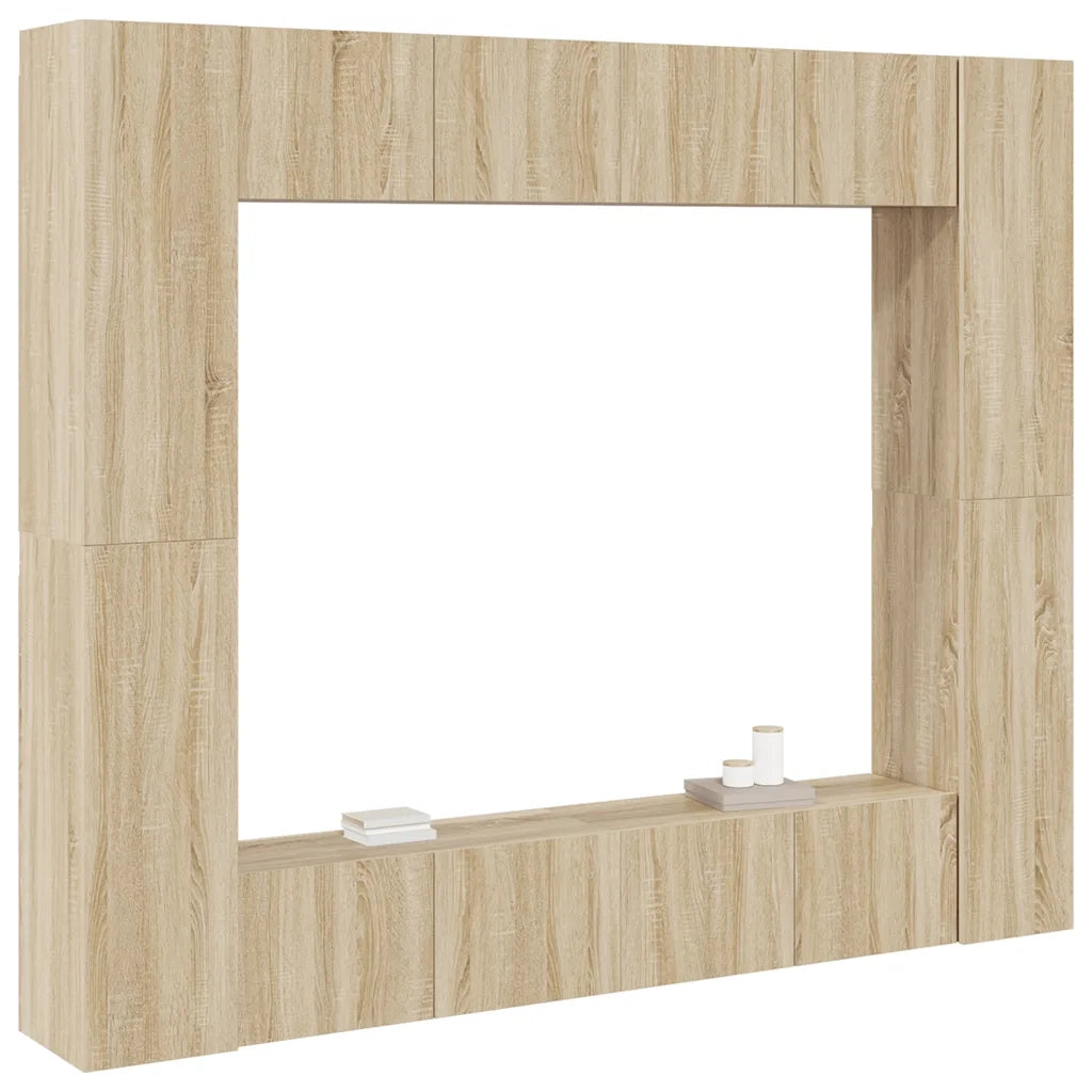 Set Porta TV 8 pz Rovere Sonoma in Truciolato cod mxl 11717