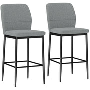 Set di 2 sgabelli alti ¨C zephmum ¨C grigio velluto patte in acciaio 41x52x97 cm