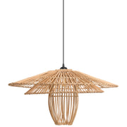 Lampada a sospensione con paralume in rattan naturale e struttura in ferro Illuminazione in stile boho