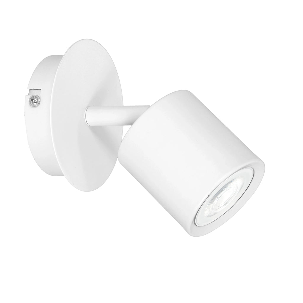 Lampada spot parete/soffitto bianca orientabile GU10 8W Demia