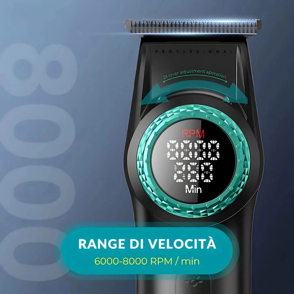 Trade Shop - Vgr V-977 Trimmer Professionale Lama A T | Rasoio Barber Precisione Fade - Nero