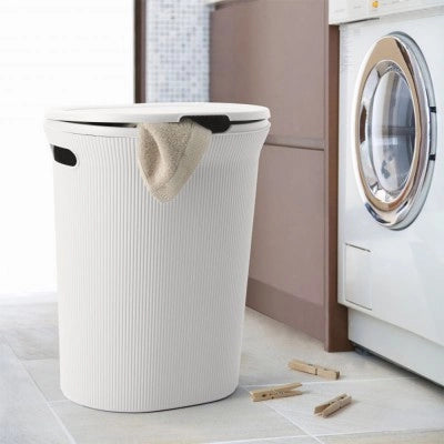 Cesto portabiancheria bianco capacità 40 lt