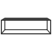 Tavolino da Salotto Nero con Vetro Nero 120x50x35 cm 322884