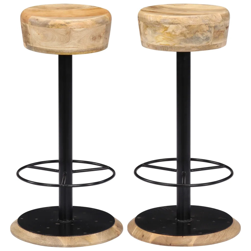 Sgabelli da Bar 2 pz in Legno Massello di Mango cod mxl 66757