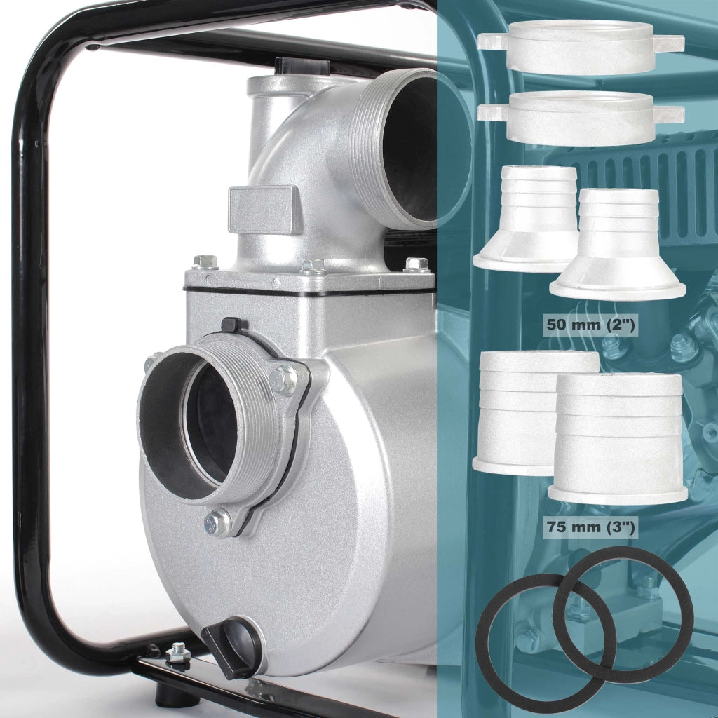 Pompa per acque nere a benzina 4kW 48.000 l/h Pompa da giardino con attacco da 80 mm (3")
