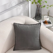 2-Pack copriceri di corduroy morbidi - copriceri decorativi a quadrato a strisce - coprimenti di cuscini decorativi - per divano, auto, terrazza, camera da letto, soggiorno - 60x60cm - Grigio scuro