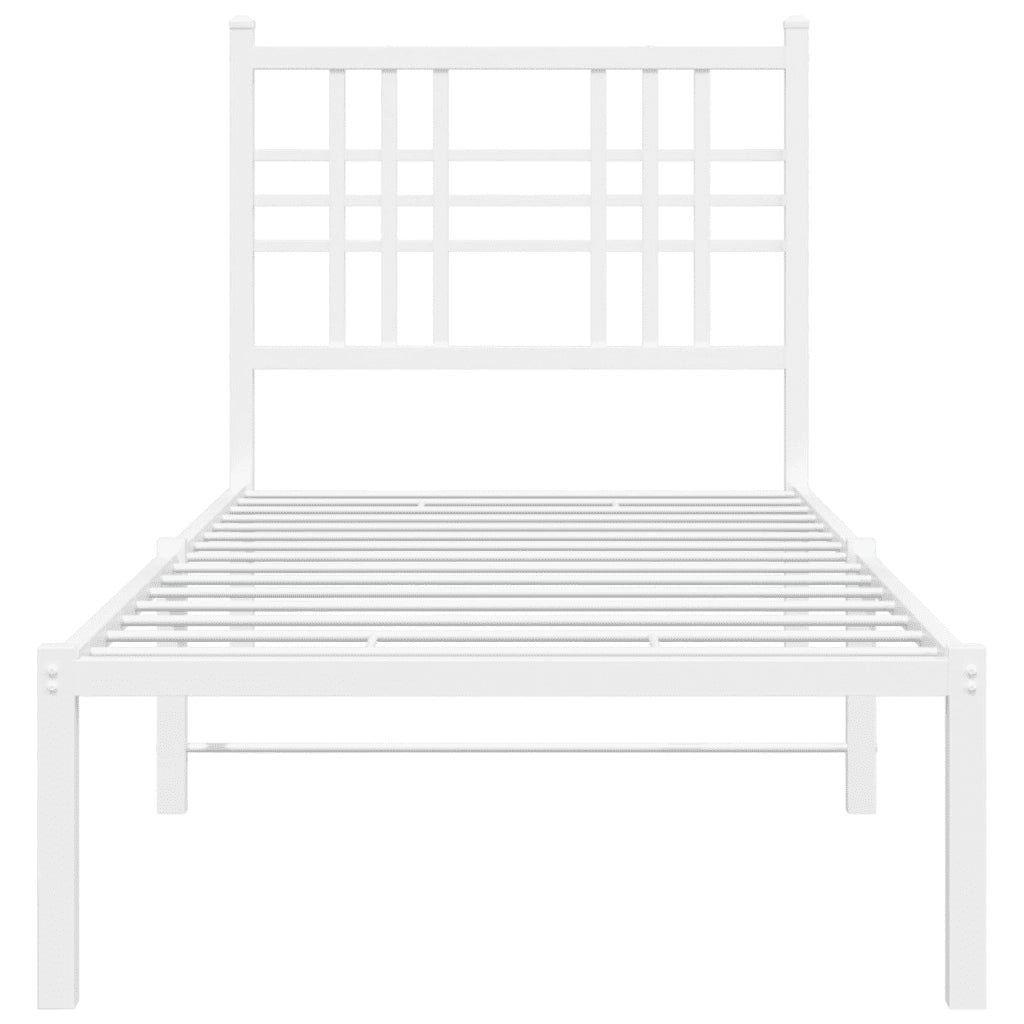 Giroletto con Testiera Metallo Bianco 80x200 cm 376364