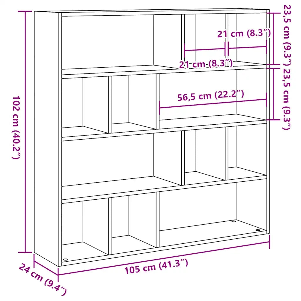 Libreria/Divisorio Legno Antico 105x24x102 cm 855830