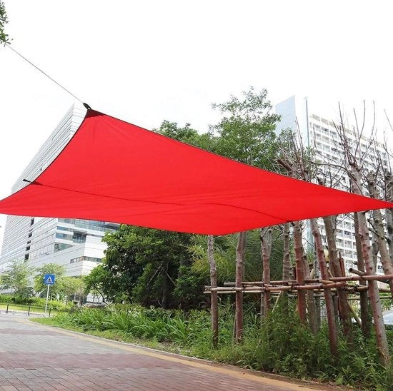 Ombrellone solare rettangolare impermeabile per giardino, patio e uso all'aperto 4 x 3 m - Rosso con sacchetto di stoccaggio