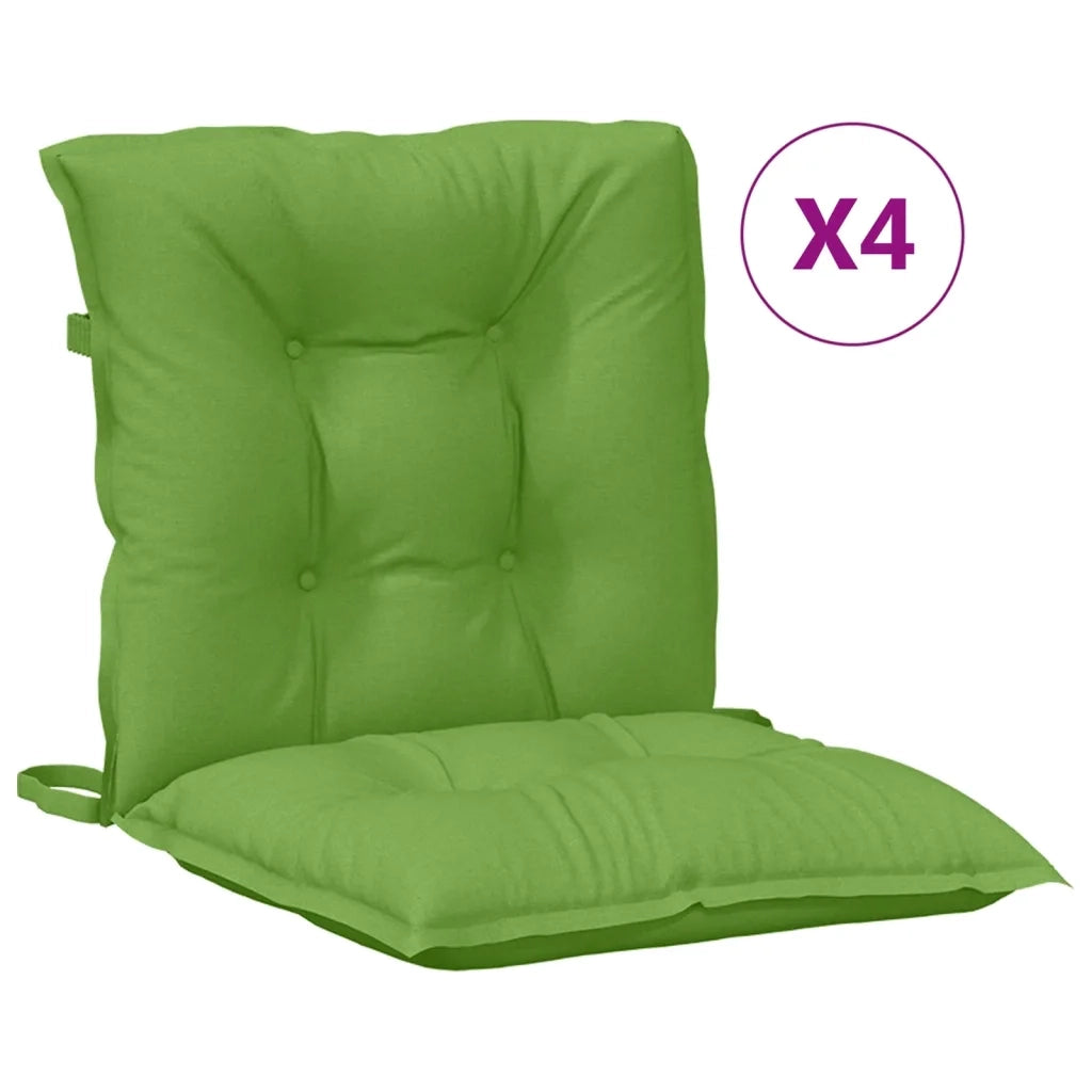 vidaXL Cuscini Sedia Schiena Bassa 4 pz Verde Mélange 100x50x7 Tessuto