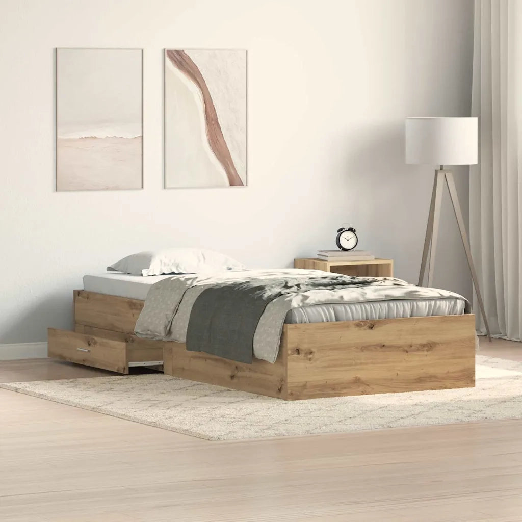 Struttura del letto con cassetto Rovere artigianale 90 x 190 cm 3333991