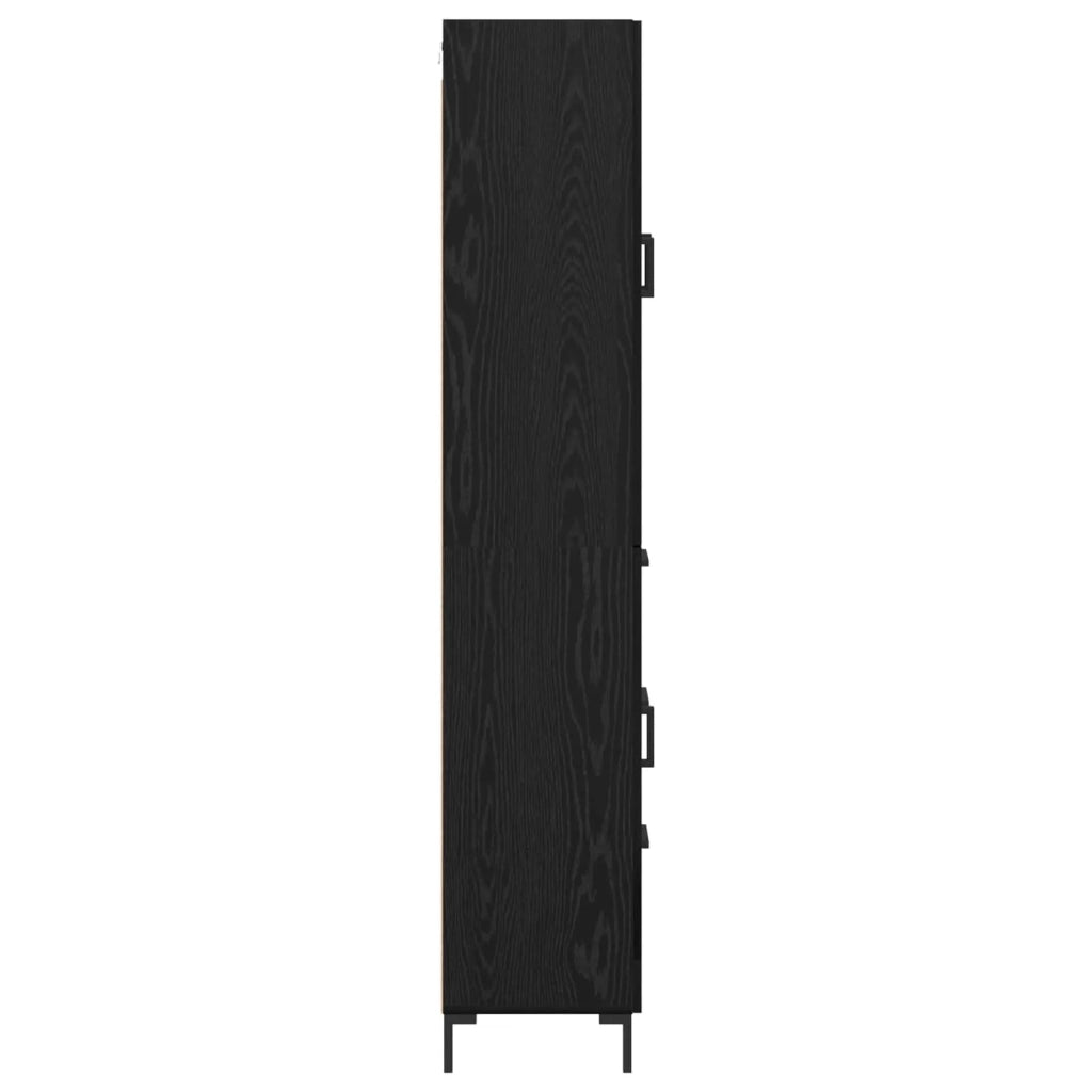 Credenza-Buffet-Armadio da cucina Rovere Nero 69,5 x 34 x 180 cm Legno multistrato 845115