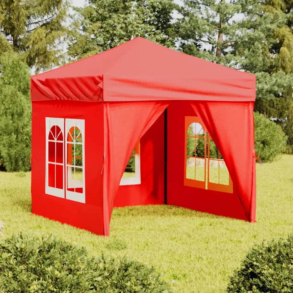 Tenda per Feste Pieghevole con Pareti Laterali-Tenda Gazebo Rosso 2x2 m 678868