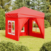 Tenda per Feste Pieghevole con Pareti Laterali-Tenda Gazebo Rosso 2x2 m 678868