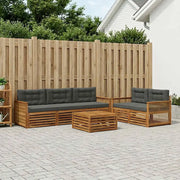 Set di divani da esterno con cuscino 7 pcs Naturale e Antracite 3383060