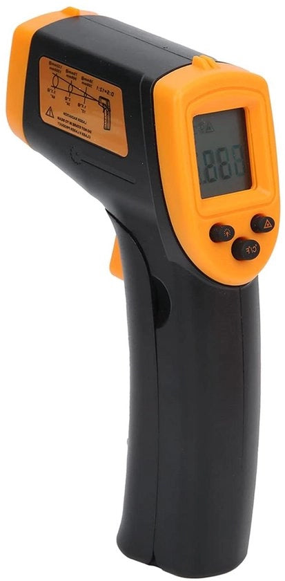 Termometro a Infrarossi HW600 Termometro a Infrarossi a Contatto Zero LCD Display Temperatura Misurata con Laser Integrato (Giallo)
