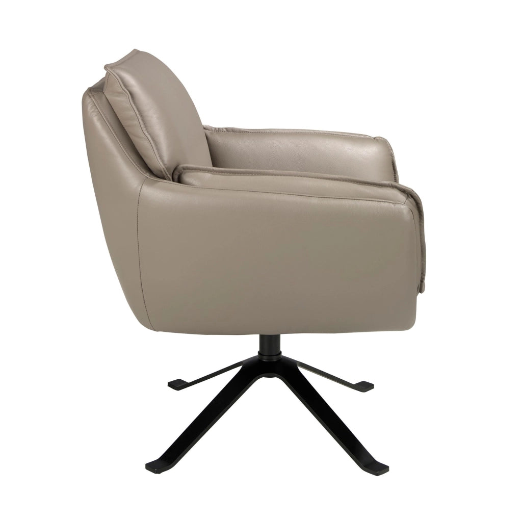 Poltrona girevole in pelle grigio scuro