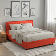 Brosso, Letto Alla Francese Sfoderabile Made in Italy, Arancione