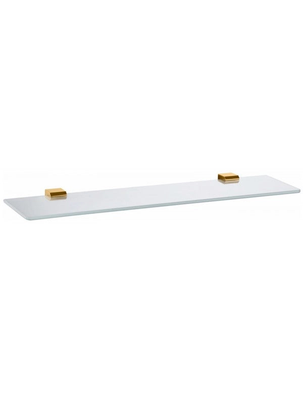 Mensola doccia NIL in vetro e ottone dorato spazzolato 60 cm